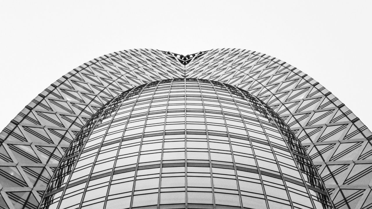 Wallpaper building, architecture, minimalism, bw
