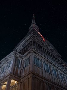 Preview wallpaper building, architecture, night, starry sky, dark