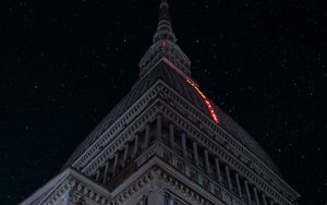 Preview wallpaper building, architecture, night, starry sky, dark