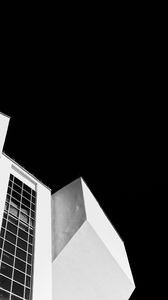 Preview wallpaper building, architecture, night, black and white, black