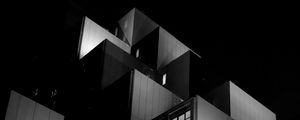 Preview wallpaper building, architecture, night, black, black and white
