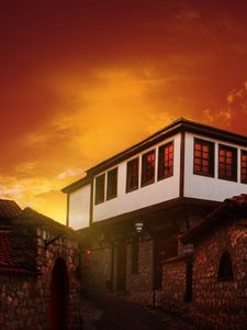 Preview wallpaper building, architecture, old, sunset