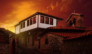 Preview wallpaper building, architecture, old, sunset