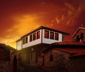 Preview wallpaper building, architecture, old, sunset