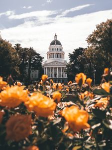 Preview wallpaper building, architecture, palace, dome, trees, flowers