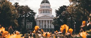 Preview wallpaper building, architecture, palace, dome, trees, flowers