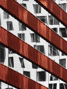 Preview wallpaper building, architecture, reflection, distortion, facade
