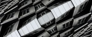 Preview wallpaper building, architecture, reflection, illusion, black and white