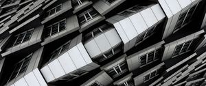 Preview wallpaper building, architecture, reflection, illusion, black and white