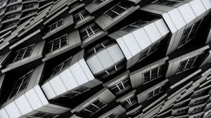 Preview wallpaper building, architecture, reflection, illusion, black and white