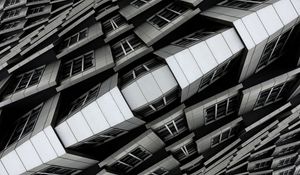 Preview wallpaper building, architecture, reflection, illusion, black and white