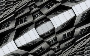 Preview wallpaper building, architecture, reflection, illusion, black and white