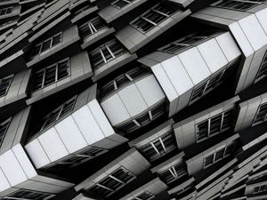 Preview wallpaper building, architecture, reflection, illusion, black and white