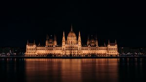 Preview wallpaper building, architecture, residence, night, budapest
