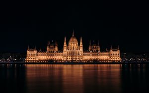 Preview wallpaper building, architecture, residence, night, budapest
