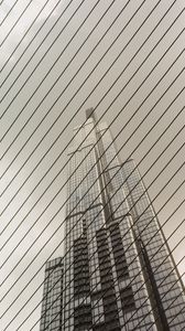 Preview wallpaper building, architecture, sepia, bottom view, stripes, lines