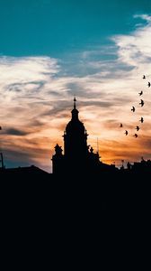 Preview wallpaper building, architecture, silhouette, night, sky