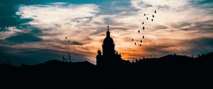 Preview wallpaper building, architecture, silhouette, night, sky