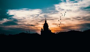 Preview wallpaper building, architecture, silhouette, night, sky