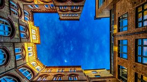 Preview wallpaper building, architecture, sky, bottom view