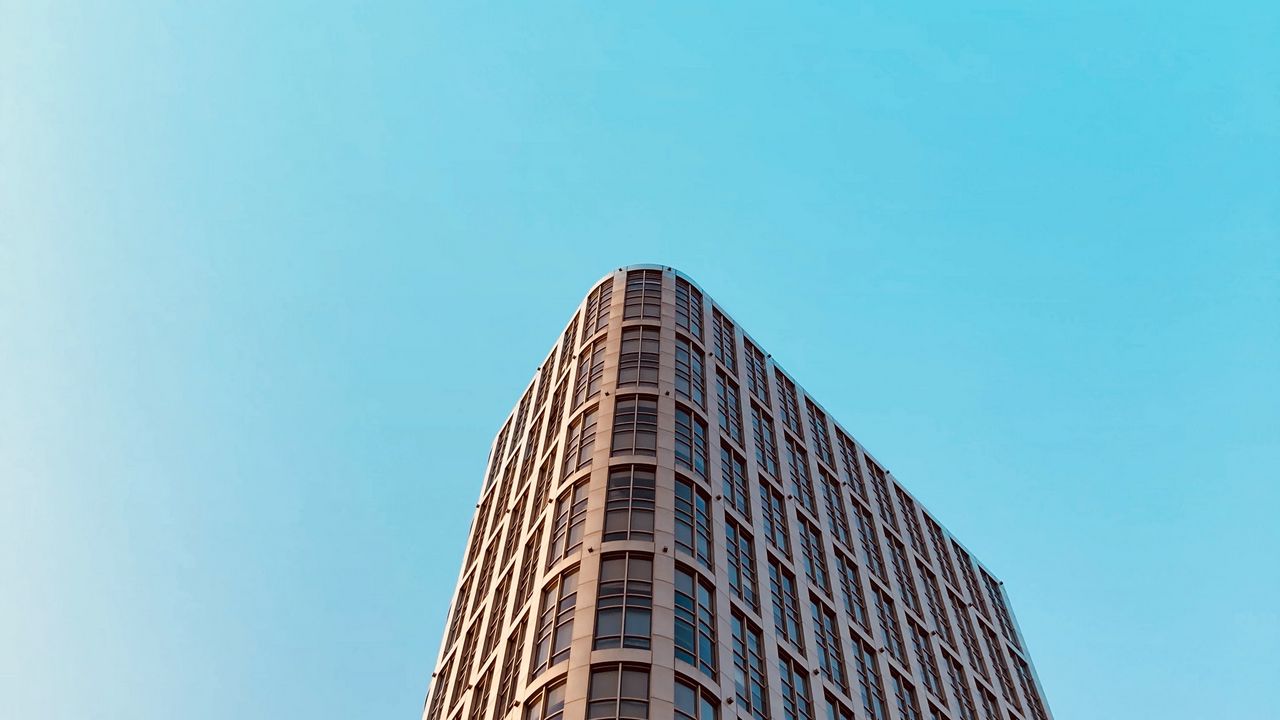 Wallpaper building, architecture, sky, minimalism