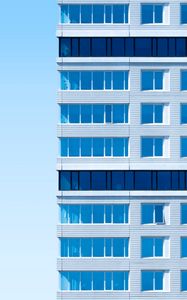 Preview wallpaper building, architecture, sky, minimalism, blue, aesthetic