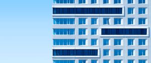 Preview wallpaper building, architecture, sky, minimalism, blue, aesthetic