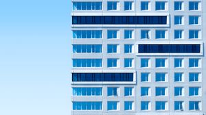 Preview wallpaper building, architecture, sky, minimalism, blue, aesthetic