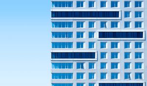 Preview wallpaper building, architecture, sky, minimalism, blue, aesthetic