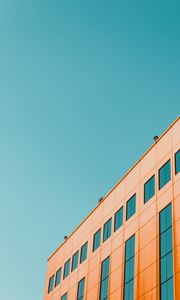 Preview wallpaper building, architecture, sky, minimalism, orange