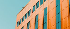Preview wallpaper building, architecture, sky, minimalism, orange