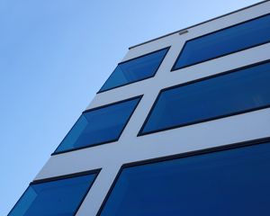 Preview wallpaper building, architecture, sky, minimalism, blue