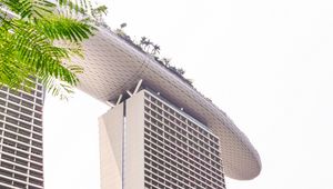 Preview wallpaper building, architecture, skyscraper, palm trees