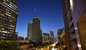 Preview wallpaper building, architecture, skyscraper, road, night