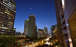 Preview wallpaper building, architecture, skyscraper, road, night