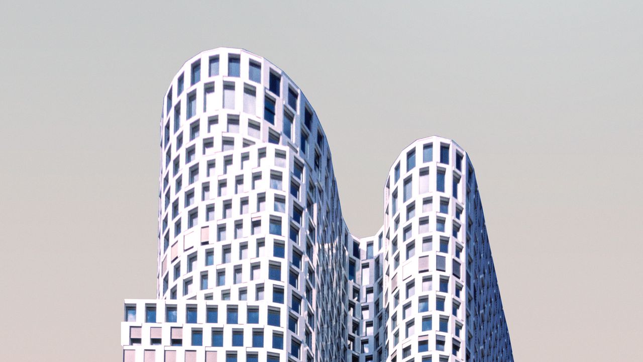 Wallpaper building, architecture, skyscraper, minimalism, white