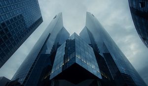 Preview wallpaper building, architecture, skyscraper, glass, bottom view