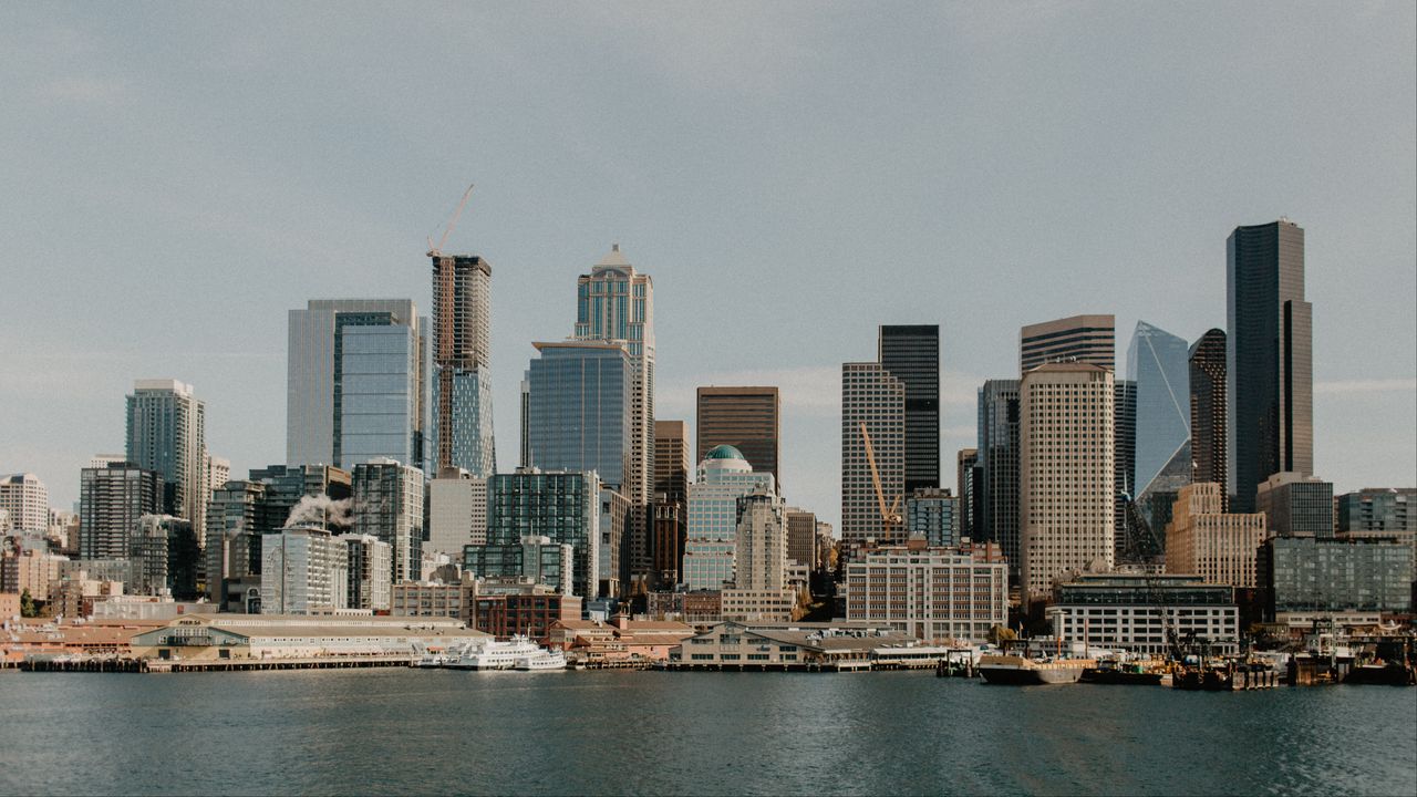 Wallpaper building, architecture, skyscrapers, sea