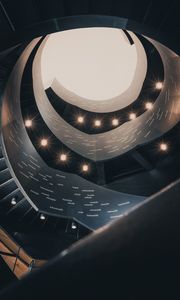 Preview wallpaper building, architecture, spiral, lamps, light