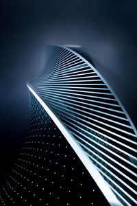 Preview wallpaper building, architecture, spiral, facade, fog, dark