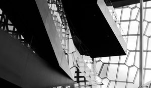 Preview wallpaper building, architecture, stairs, bw