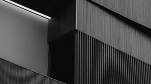 Preview wallpaper building, architecture, stripes, black and white, bw