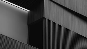 Preview wallpaper building, architecture, stripes, black and white, bw