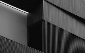 Preview wallpaper building, architecture, stripes, black and white, bw