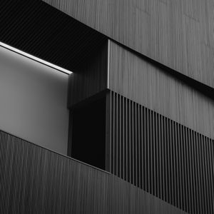 Preview wallpaper building, architecture, stripes, black and white, bw