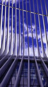 Preview wallpaper building, architecture, stripes, sky, blue