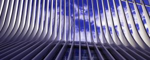 Preview wallpaper building, architecture, stripes, sky, blue