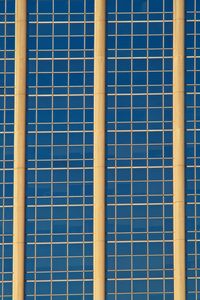 Preview wallpaper building, architecture, structure, stripes, blue