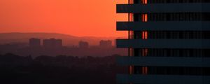 Preview wallpaper building, architecture, sunset, dark