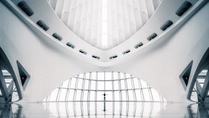 Preview wallpaper building, architecture, symmetry, modern, white